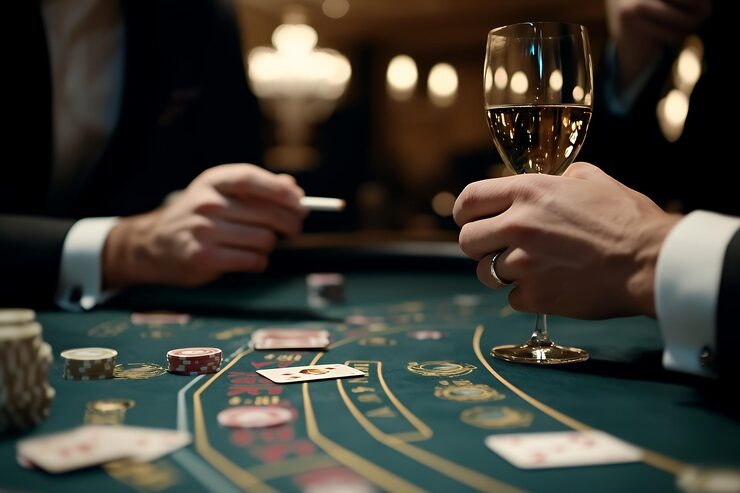 High-definition live dealer Sic Bo table with three dice visible in gaming chamber